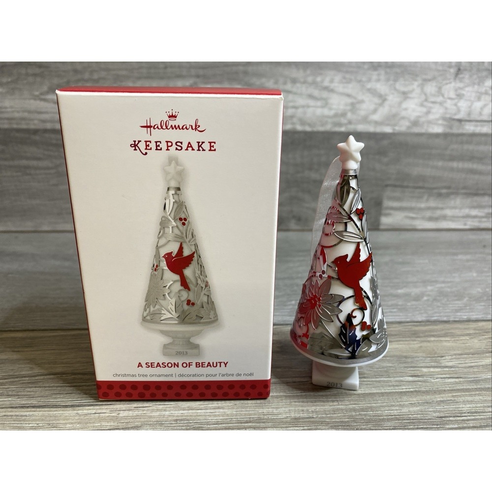 A Season Of Beauty Hallmark Ornament 2013, Tree Cardinal, Porcelain & Metal